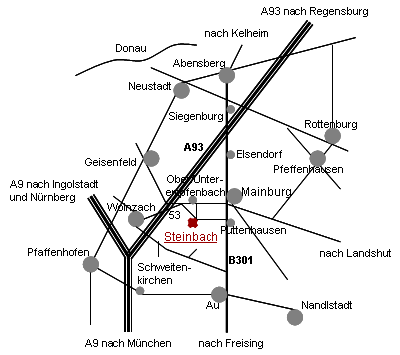 Strassenkarte nach Steinbach